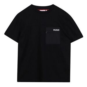Hugo Childrens/Kids Logo Zip Pocket T-Shirt / Black